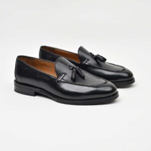 Tassel Loafer – Black Leather 40-03Z