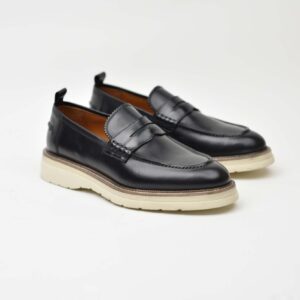 Penny Loafer-Cream Sole Black 266-07Z